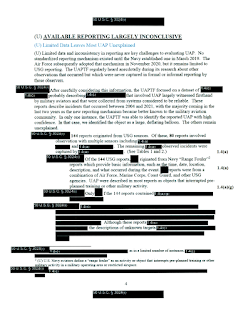 June 2021 Classified UAP - UFO Report Given to Congress Partially Released (Pg 4)