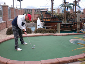 Richard Gottfried playing in the BMGA Scottish Open minigolf tournament at Codona's Adventure Golf course in Aberdeen