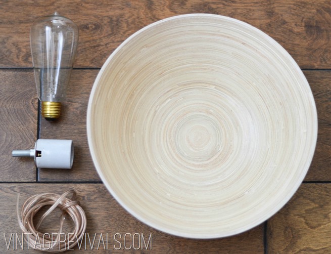 How To Make A Light Out Of A Bowl @ Vintage Revivals-1