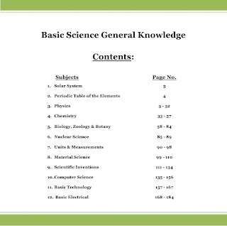 Basic Science GK Contents