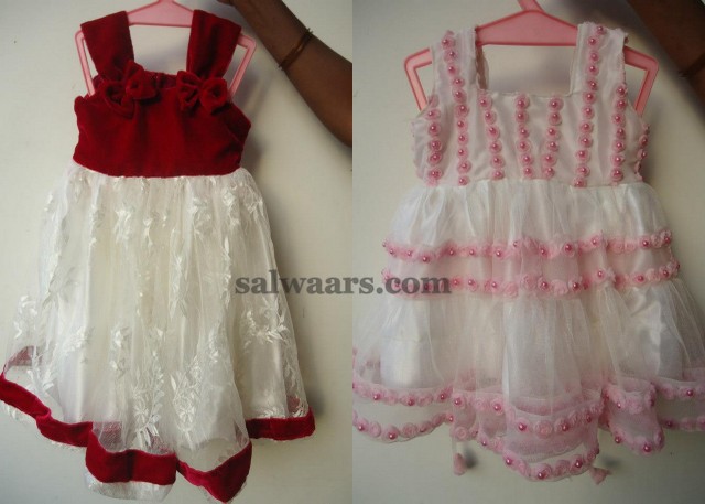 Kids Simple White Frocks