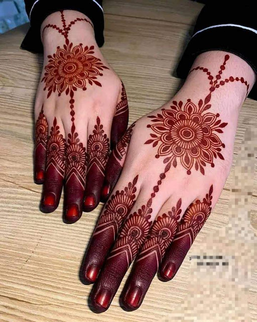 stylish holi red henna mendhi design