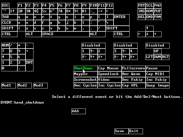 Deleting Ctrl+F9 key to avoid shutdown of Dosbox