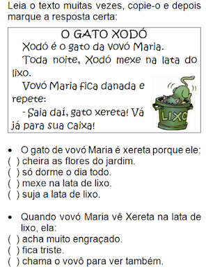 Texto para treinar leitura O gato Xodó png