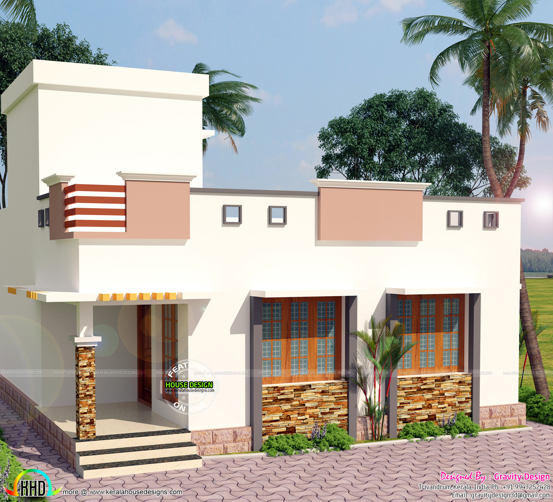  900  sq  ft  2 bedroom modern home  Kerala  home  design  and 