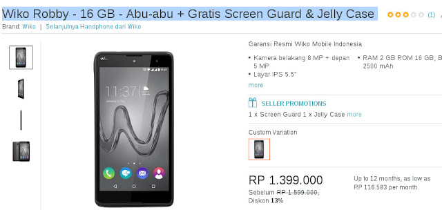 Wiko Robby Promo Lazada