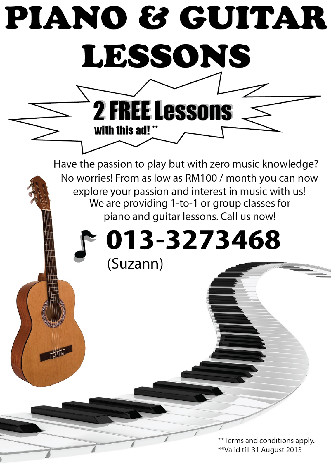 Suzann.Music: Piano and Guitar Lessons Available now!