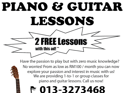 Music Lessons Ad : The Teaching Studio: Advertising for New Students : Sessions music offers music lessons for students of all ages ranging in all genres of music.