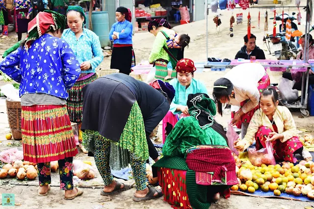 Mercado local en el loop de Ha Giang