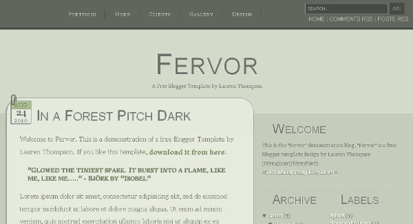 Fervor Blogger Template Best Professional Blogger Templates