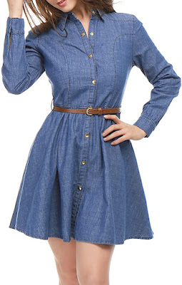 womens denim dress in blue