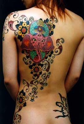 Elephant Tattoo Design Art on Back Girl