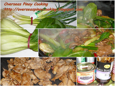 Stirfry Pork and Bok Choy with Black Bean Sauce - Cooking Procedure