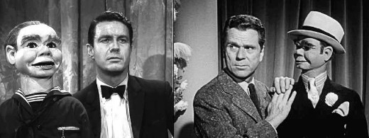 Composite screenshot - Two sentient dummy episodes on The Twilight Zone: "The Dummy" (1962) and "Caesar and Me" (1964)