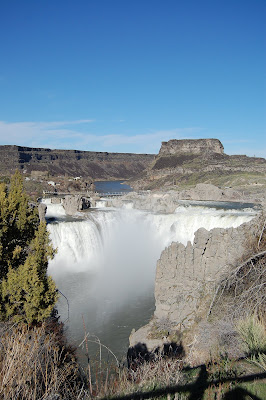 Between a rock and a hardplace.  Shoshone Falls.