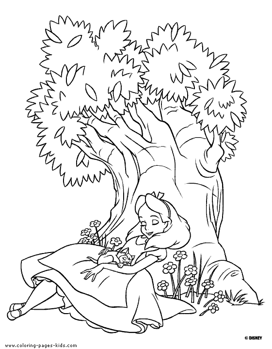 Label: alice in wonderland coloring pages , Disney Coloring Pages  title=
