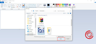 3. Terakhir cari file foto atau gambar yang ingin ditambahkan ke Paint. Pilih file lalu tekan Open