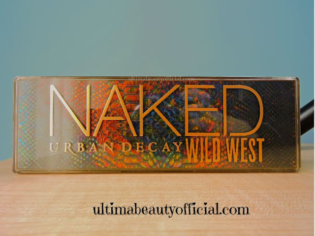 Front of closed Urban Decay Naked Wild West palette on its side