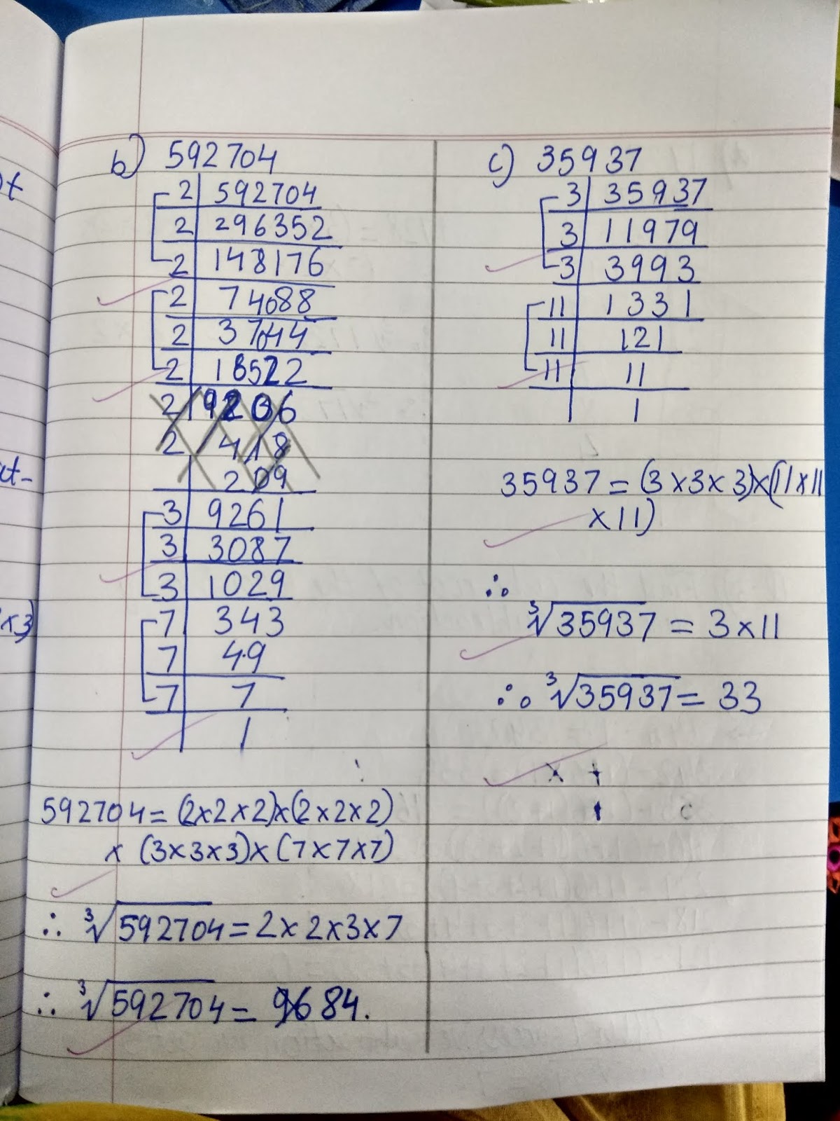Math Ch Cube And Cube Roots Notebook Exercise