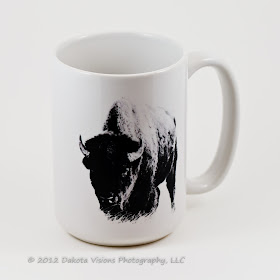 Premium 15oz Coffee Mug with Master of the Prairie by Dakota Visions Photography LLC Black Hills Wind Cave National Park Buffalo