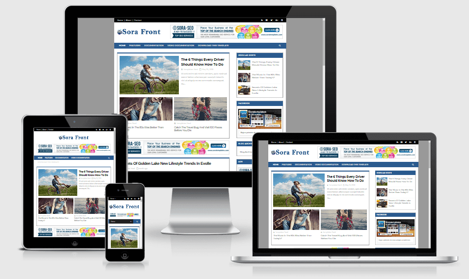 Sora Front - Responsive Blogger Template