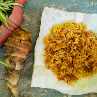 These crispy grated taro root fry can be served as a side dish with the main course or as a snack.