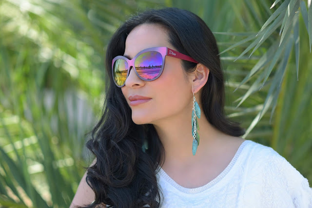 Joanna Joy A Stylish Love Story Blog petite fashion blogger lifestyle blogger Califoria fashion blogger boho chic global chic global fashion pink Dior cat eye glasses green shell earrings