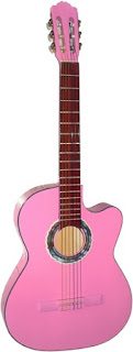 electric pink guitar