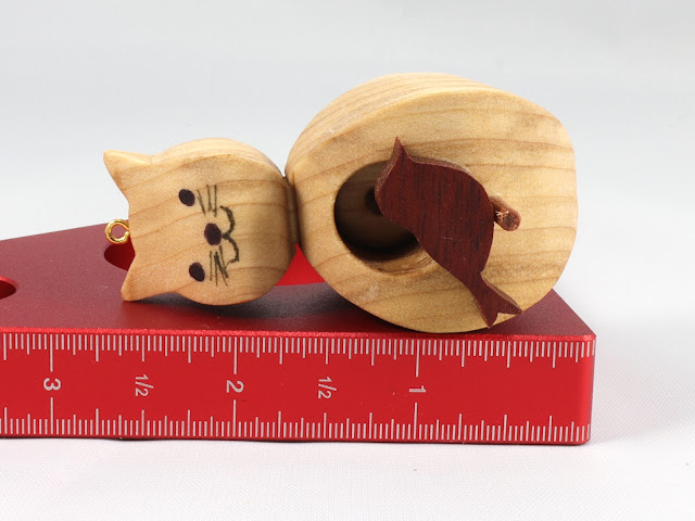 Miniature Birdhouse Ornament, Fat Cat, Handmade from Select Grade Hardwoods and Finished with Blend Of Beeswax and Mineral Oil, Collectable