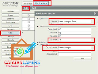 Membuat Limitation di userman