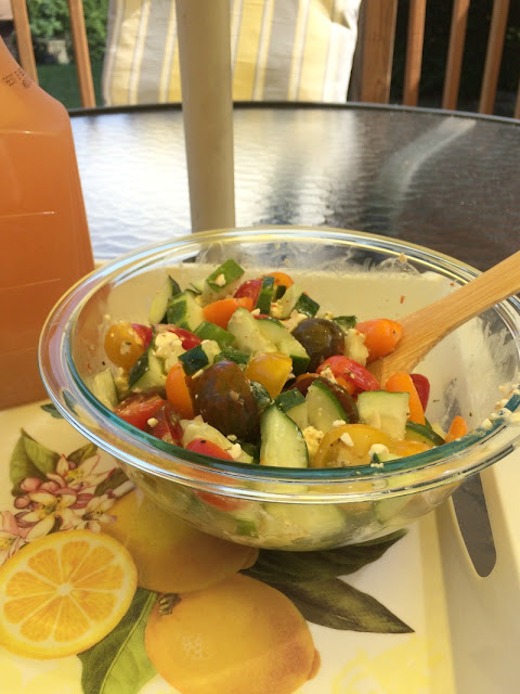 This easy tomato and cucumber salad is the perfect side dish for any summer BBQ.