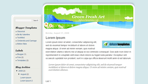 Green Fresh Art Blogger Templates