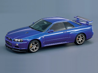 Blue Nissan Skyline GTR