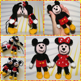 haken amigurumi disney, mickey minnie mouse, eigen patroon