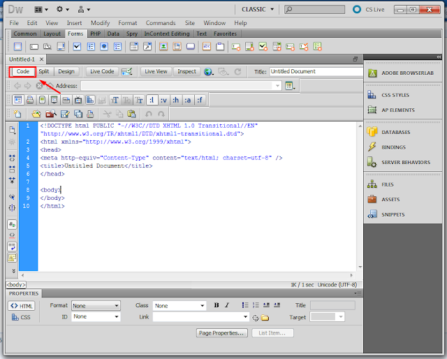 Membuat Coding PHP di Dreamweaver