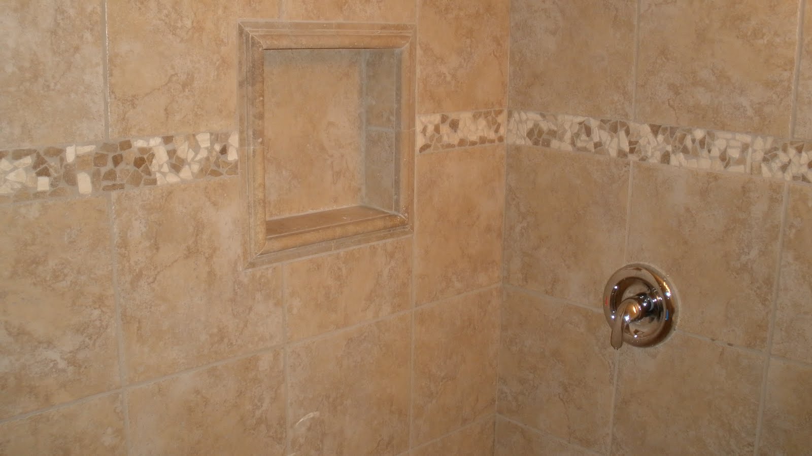 bathroom shower rails kerdi shower with chair rail & boarder