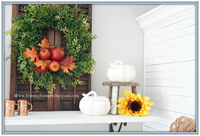 cottage farmhouse style fall decor-apple wreath-From My Front Porch To Yours