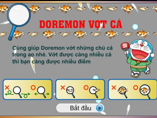 Game Doremon vớt cá