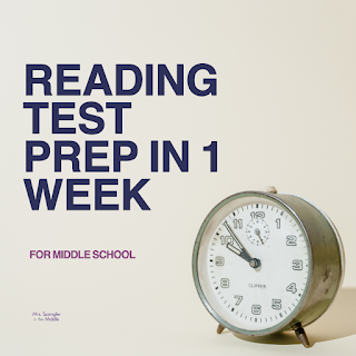 Take one week, these ideas, and you can easily review SEVEN middle school reading standards for your state test!