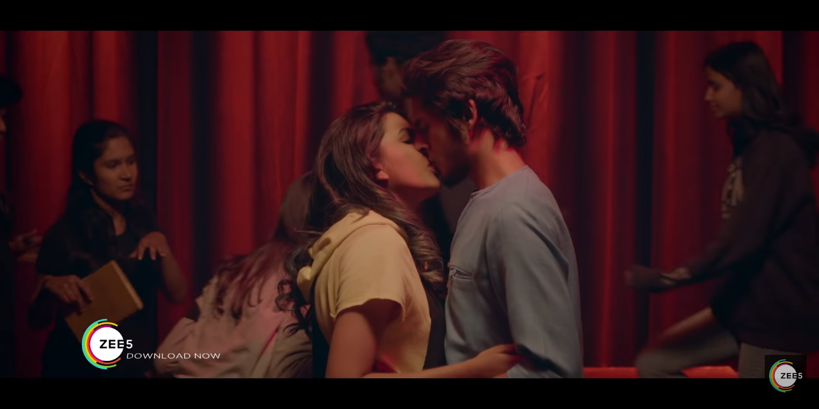 Mitali Mayekars kissing with Shalva Kinjawadekar in sex drugs and theatre webseries on zee5