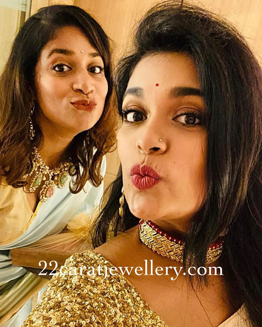 Sushmita and Srija at Niharika Engagement