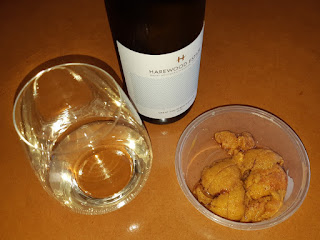 Cleaned sea urchin with Riesling