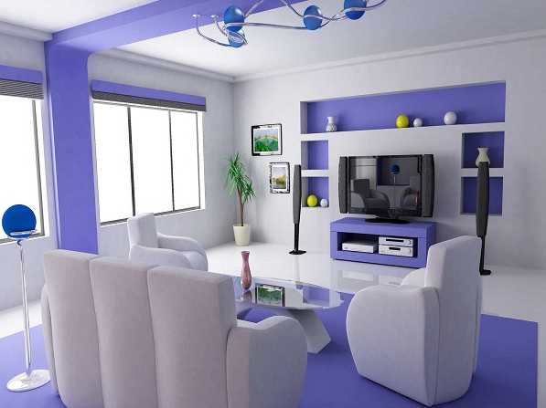 Contoh desain interior rumah nuansa biru