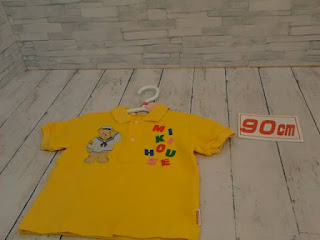 中古品　子供服　９０㎝　ミキハウス　黄色　半袖シャツ　２９０円