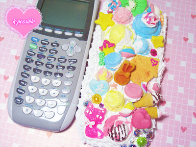 pizza-kei cute kawaii college pizza kei culture japanese adorable calculator school supplies decoden deco-den deco