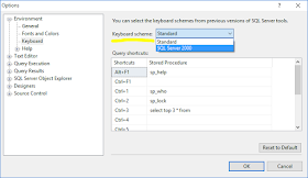 SSMS keyboard shortcut scheme dialog