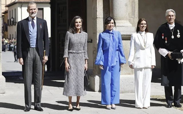 King Felipe, Queen Letizia, President Isabel Díaz-Ayuso, Mayor Judith Piquet Flores and Spanish writer Luis Mateo Diez