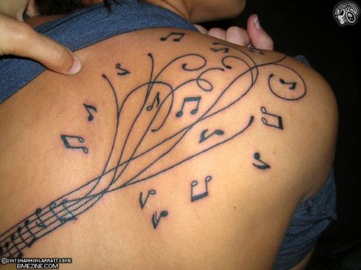 music staff tattoo designs