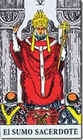 EL sumo sacerdote carta del tarot
