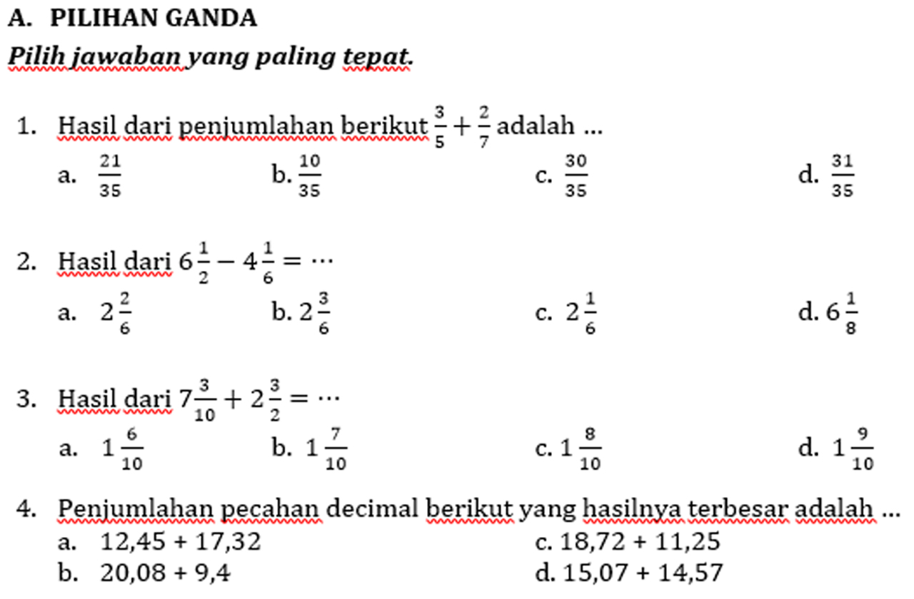 Soal Pts Matematika Kelas 5 Kurikulum 2013 Contoh Rpp Sd Dan Soal Sd